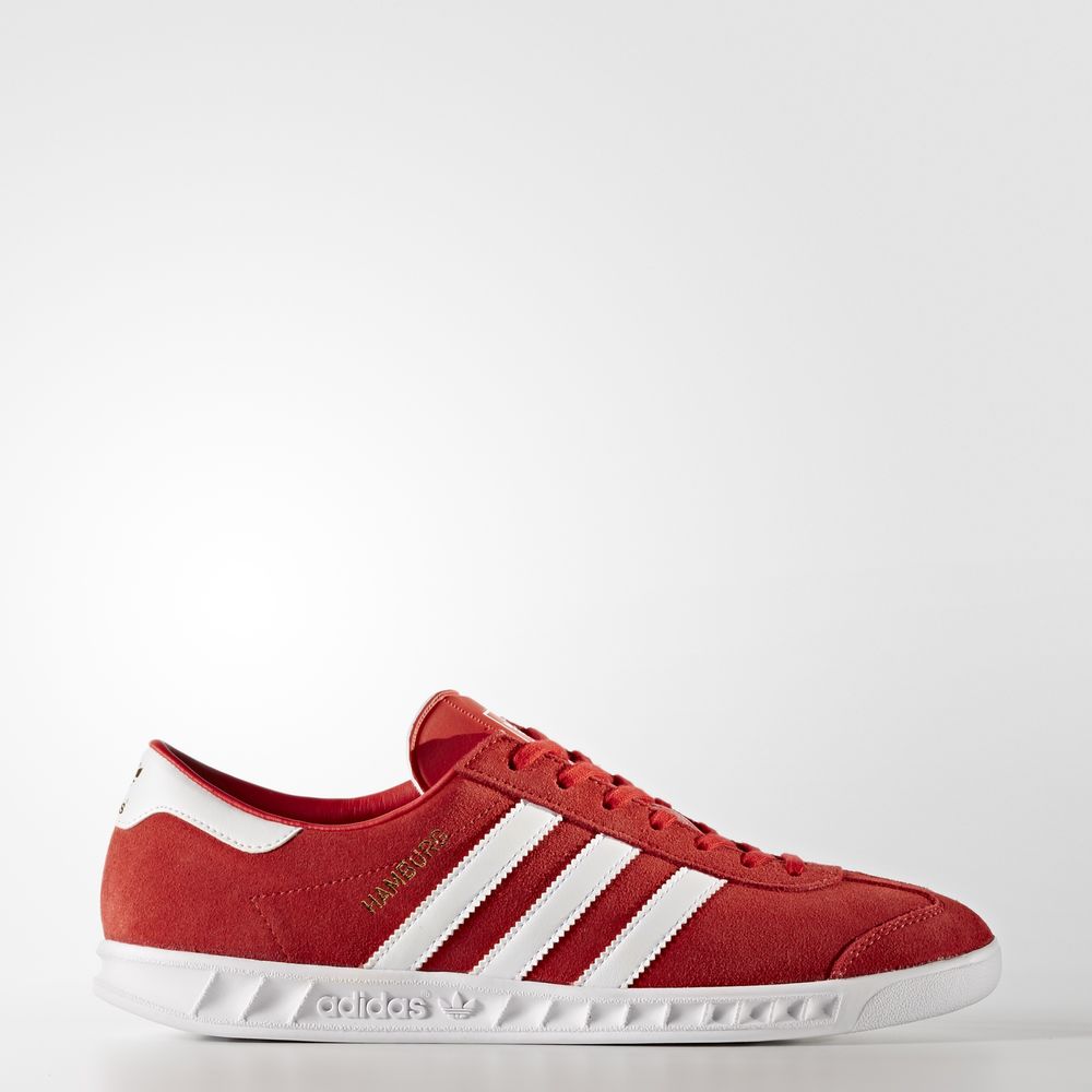 Adidas Hamburg - Originals ανδρικα - Κοκκινα/Ασπρα/Χρυσο Χρωμα Μεταλλικός,Μέγεθος: EU 36 – 54 2/3 (4